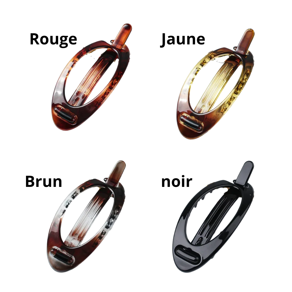 Barrette rouge jaune brun noir