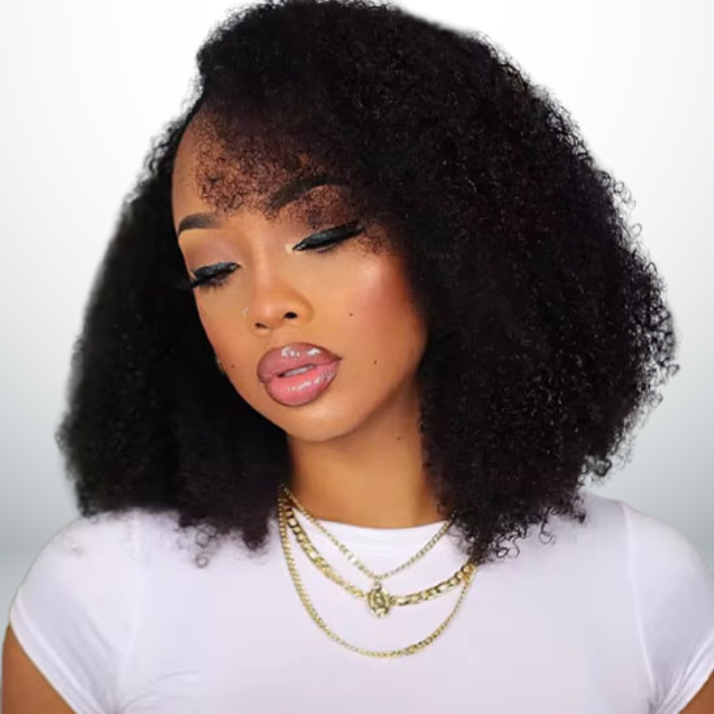 Perruque afro couleur noire naturelle porte femme noire
