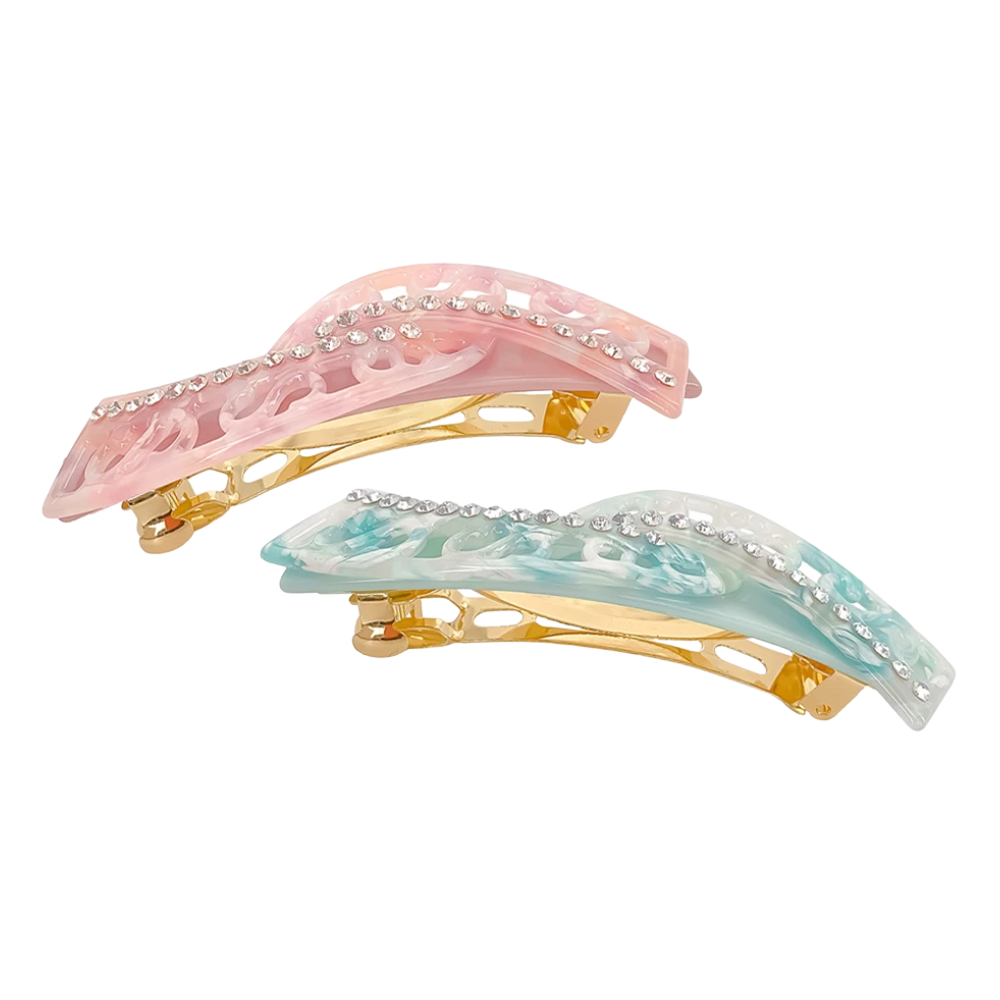 achat lot 2 barrettes rose turquise