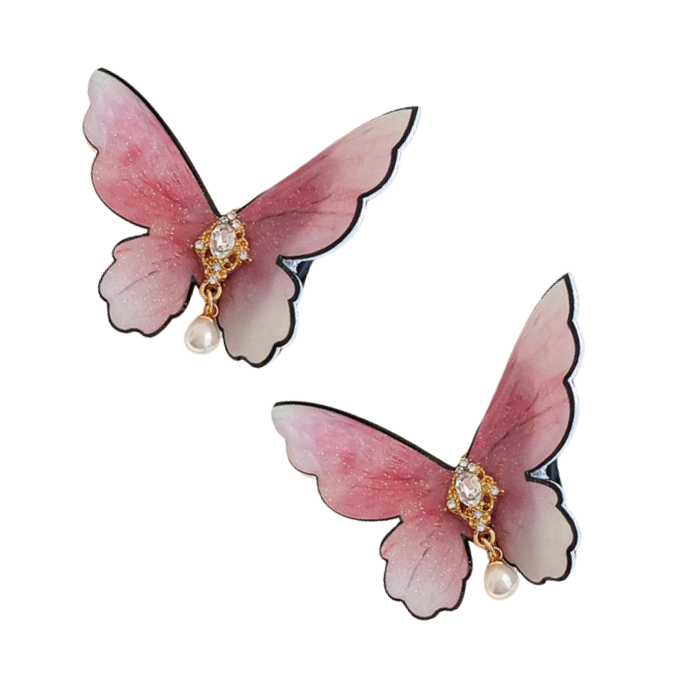 acheter barrette pour les cheveux lot 2 papillons rose