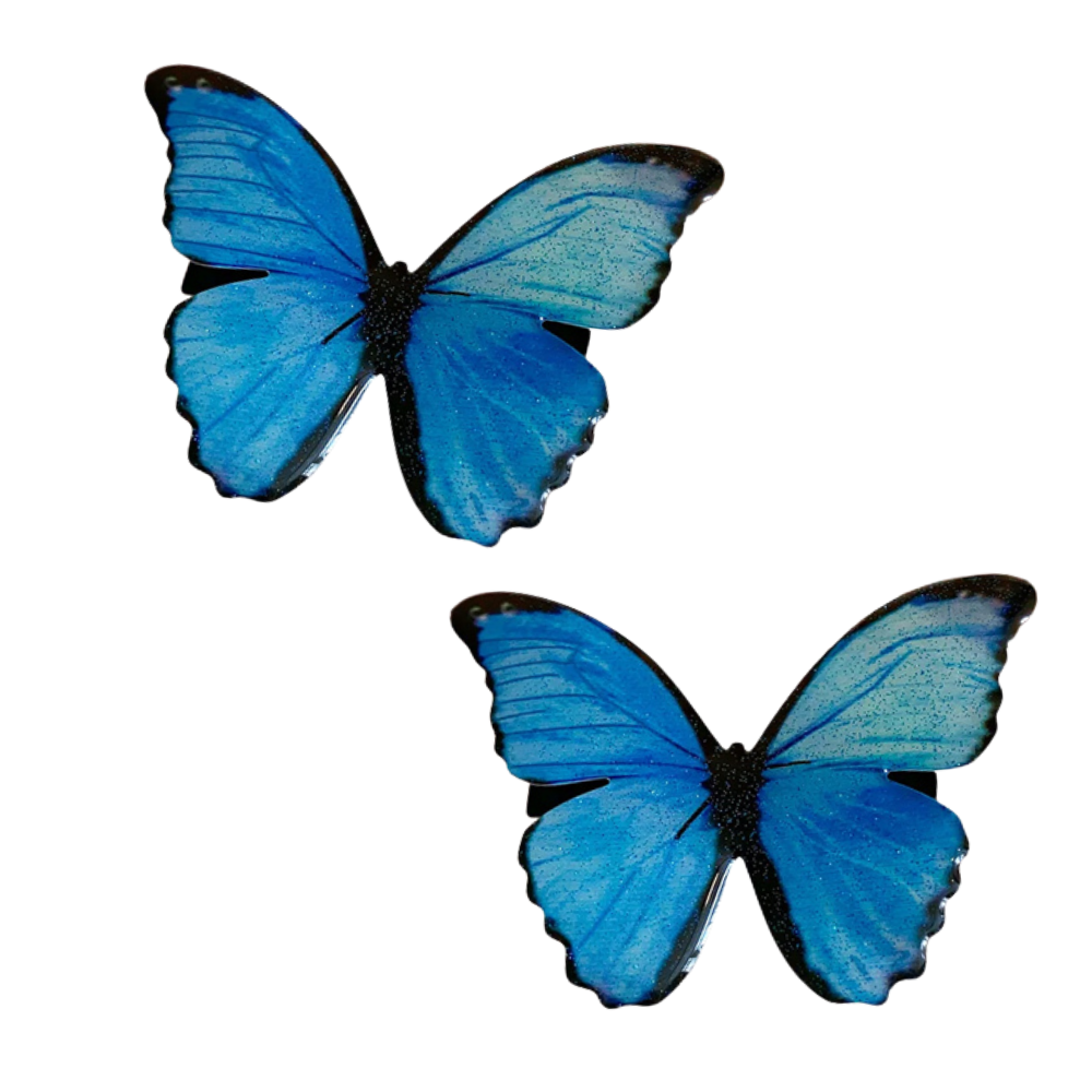 acheter barrette pour les cheveux lot 2 papillons bleu