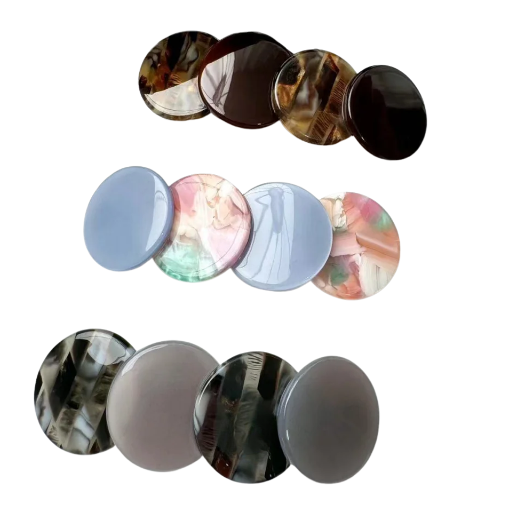 acheter lot 3 barrettes couleurs floral gris- café en acétate