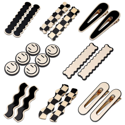 barrette noir blanc en lot 16