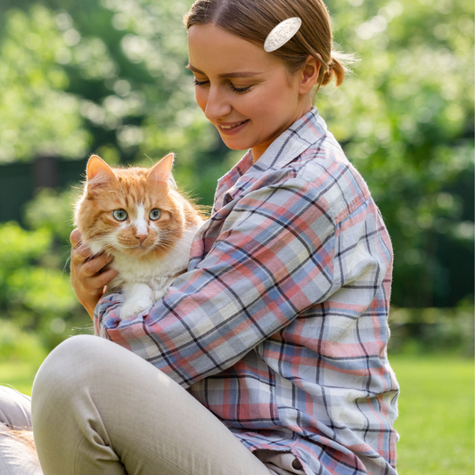 chat aimer par son maître porte barrette cheveux femme