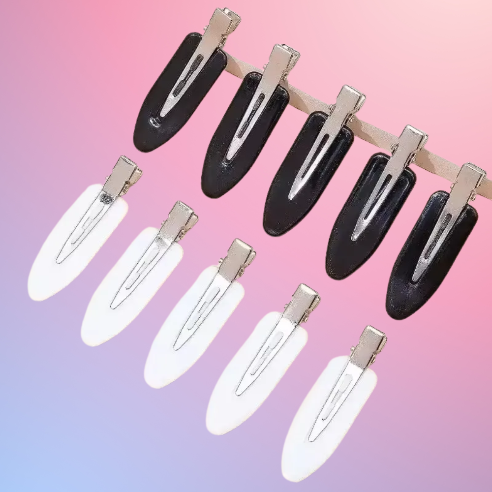 photo barrette cheveux femme couleurs noir et blanc